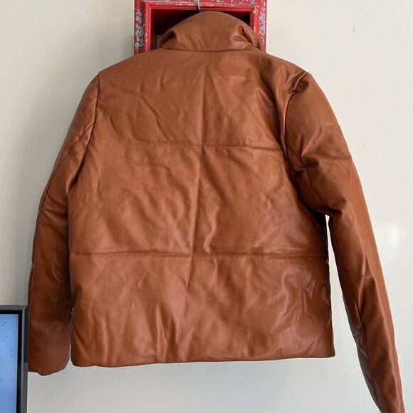 Levi's Ladies' Faux Leather Puffer | Size: Small | Color: Brown - Picture 5 of 7